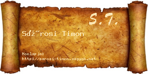 Sárosi Timon névjegykártya